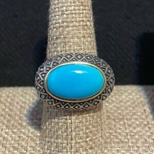 Sterling Silver Turquoise Thailand Ring Size 9